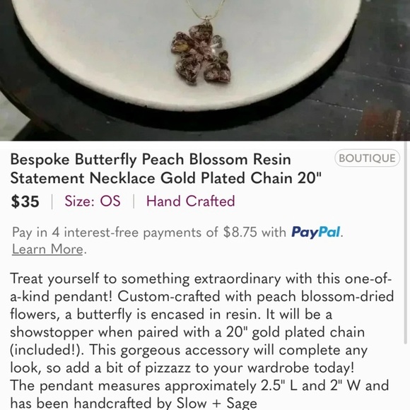 Trio of Peach Blossoms Necklaces and Monstera Drop Earrings Resin Jewelry - Picture 2 of 4